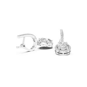 Pendientes Colgantes de Moissanita con Corte Brillante Redondo, Plata 925 con Baño de Rodio, Estilo Clásico para Mujer, Joyería de Boda - Product Image 2