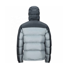 Blouson matelassé gris à blocs de couleur pour homme, coupe-vent, manteau d'hiver décontracté, coupe régulière, rembourré en duvet, coque en polyester, fermeture éclair 2026 - Product Image 1