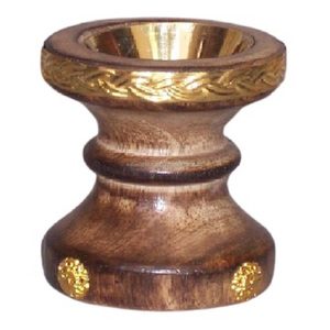 Quemador de resina de incienso de madera decorativo, quemador de carbón con tazón de latón, difusor de fragancia de incienso - Product Image 1