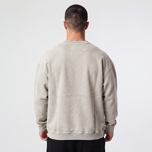 Sweat-shirt en coton surdimensionné délavé à l'acide pour hommes, fabricant en gros - Product Image 4