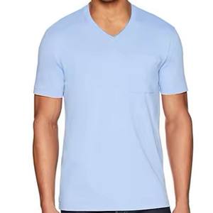 Camiseta de Poliéster 100% Personalizada al por Mayor, Talla Regular, Lisa, de Punto, Cuello en V, Transpirable, de Secado Rápido, 260g - Product Image 3