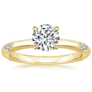 Anillo de Oro Brillante con Diamantes, Anillo de Compromiso y Boda, Joyería Elegante para Mujer - Product Image 3