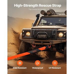 Cinghia di Recupero Rinforzata Tripla da 3 Pollici e 8 Piedi, Resistenza al Rottura 36.000 Libbre, Protezione Alberi, Estensione Cavo Verricello, Fibbie a Cricchetto - Product Image 5