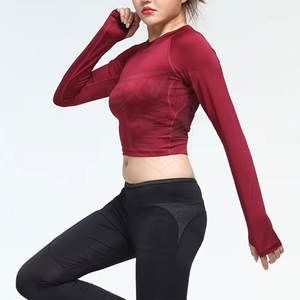 เสื้อครอปออกกำลังกายผู้หญิง สไตล์ล่าสุด ขายดี ผลิตจากผ้าฝ้าย/โพลีเอสเตอร์ - Product Image 3