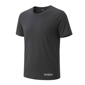 T-shirt à manches courtes pour homme KADIA, noir, séchage rapide, coupe classique, col rond, tricoté en polyester, vêtement décontracté - Product Image 5