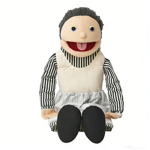 Marioneta de Mano Personalizada de Abuela Ventrilógica con Boca Móvil, Cuerpo Completo, Pelo de Hilo Gris, Estilo Vintage de Señora Mayor - Product Image 2