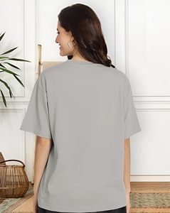 เสื้อยืดโอเวอร์ไซส์สำหรับผู้หญิง พิมพ์ลายกราฟิกด้านหน้า เสื้อยืดผู้หญิงทรงหลวม - Product Image 2