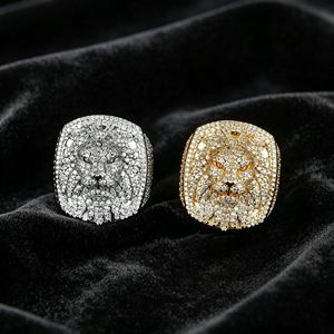 Lion Head <b>Ring</b> 925 Sterling <b>Silver</b> VVS Moissanite Diamond Iced Out Hip Hop Statement <b>Ring</b> For <b>Men</b> Luxury Jewelry - Product Image 2