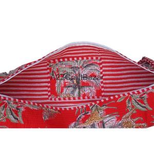 กระเป๋าสะพายไหล่ลายดอกไม้สไตล์โบฮีเมียนสำหรับวันหยุดสุดสัปดาห์  ทำจากผ้าฝ้ายพิมพ์ลายมือ  เป็นมิตรกับสิ่งแวดล้อม  ยั่งยืนได้ - Product Image 6