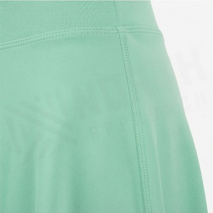 Jupe courte trapèze pour femme, couleur unie, taille élastique, confortable, décontractée, vert menthe, tissu Spandex Polyester - Product Image 5