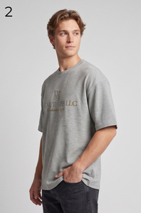 T-shirt gaufré brodé Regal Three LLC pour homme, à manches courtes, coupe coupe-vent - Product Image 4
