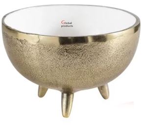 high look round shape metal <b>golden</b> finished chocolate and dessert serving bowl for hotel restaurant and <b>bar</b> - Product Image 1