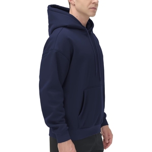 High Quality Cotton Regular Fit Winter Solid <b>Thick</b> <b>Fleece</b> Drop Shoulder Hoodie Digital Custom Men's Hoodies Manufacturer - Product Image 3
