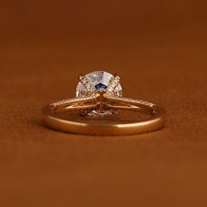 Anillo de Diamante de Laboratorio de Oro Sólido de 14k de Moda, 2ct, Certificado IGI, CVD HPHT, Forma Redonda, Anillo de Compromiso, Joyería - Product Image 6