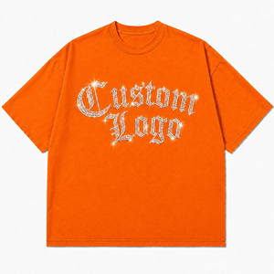 Camiseta Negra Extra Grande con Letras Góticas Personalizadas con Pedrería |   Camiseta Gráfica Sparkle Crystal Streetwear |   Ligero, 100% para Hombre - Product Image 4