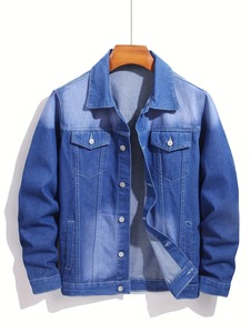 New Men's Trendy Jean Denim <b>Jacket</b> Male Streetwear Washed Ripped Denim <b>Jackets</b> for Men Cotton Coat Autumn Streetwear Style - Product Image 1