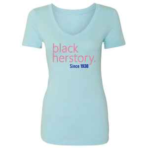 เสื้อยืดคอกลม Black HerStory 1938 ลายกราฟิกสร้างแรงบันดาลใจสำหรับผู้หญิง พิมพ์ลายตามสั่ง แฟชั่นลำลอง 100% สำหรับฤดูร้อน ตกแต่งด้วยกระดุม - Product Image 1