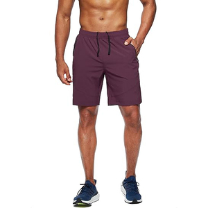 Pantalones Cortos Deportivos para Hombre, Color Morado Ciruela, de Secado Rápido, Transpirables, para Correr y Hacer Ejercicio, con Bolsillos con Cremallera - Product Image 4