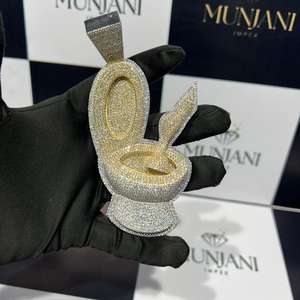 Colgante Hip Hop Chapado en Oro con Corte de Pera Personalizado, Certificado IGI, VVS, Joyería Fina para Hombre, Pasa Prueba de Diamante, Forma de Letra, Fiesta - Product Image 4