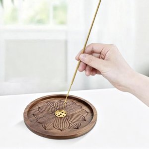 Morden and Custom design Natural Wood Incense Burner <b>Tray</b> with Star Inlay Handmade Home Decoration Accessory - Product Image 1