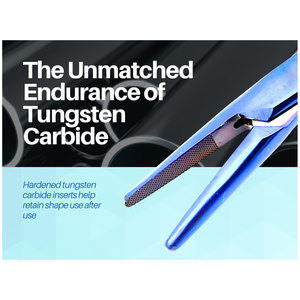 Porte-aiguille manuel en acier inoxydable, porte-aiguille chirurgical avec insert en carbure de tungstène, revêtement plasma bleu, pour sutures de précision - Product Image 4