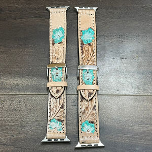 Correa de Reloj de Cuero Genuino con Diseño de Flores, Fabricada Directamente en Fábrica, para Relojes Unisex de Lujo con Cierre Metálico, 2025 - Product Image 5