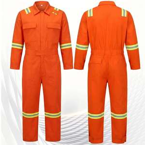 Ropa de Trabajo de Algodón con Tiras Reflectantes de Alta Visibilidad, Uniformes de Seguridad Industrial Personalizados OEM, Overoles de Trabajo - Product Image 1