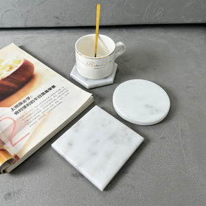 Sous-verres en marbre naturel personnalisés de 4 pouces, carrés, ronds et hexagonaux, vierges, pour la vente en gros - Product Image 5