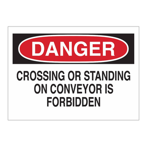 Panneau de signalisation de sécurité interdite de passage sur convoyeur Brady Danger - Panneau de signalisation de circulation industrielle imprimé UV - Product Image 3