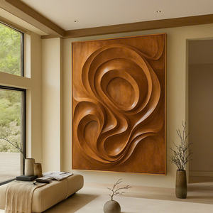 Sculpture murale en bois artisanale, design Art déco unique pour l'entrée de la maison moderne et la décoration murale d'accentuation - Product Image 2