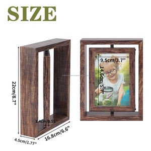 Mộc Mạc đôi nổi khung ảnh cho Tabletop hiển thị bằng gỗ 2 khung hình với nổi thiết kế kính kép ảnh chủ - Product Image 4