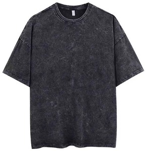 เสื้อยืดแขนสั้นทรงหลวมโอเวอร์ไซส์สำหรับผู้ชาย ผ้าฝ้ายผสมใยไผ่ 230 กรัม สไตล์วินเทจ ล้างสีแบบแอซิดวอช ไซส์พลัส  แบบสั่งทำพิเศษสำหรับฤดูร้อน - Product Image 1