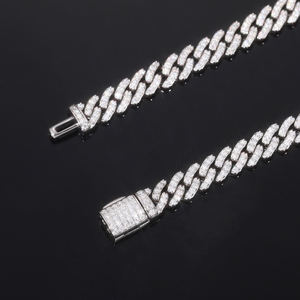 Pulsera de Cadena de Plata 925 de Lujo con Diamantes, Corte Brillante Redondo, Engaste en Canal, Diseño Geométrico, Unisex, para Uso Diario - Product Image 2