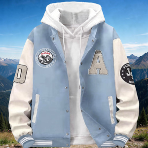 <b>Men</b> Stylish Varsity <b>Jacket</b> High Quality Breathable <b>Lightweight</b> Fabric Stand Collar Full Zipper Plain Dyed Letter Winter Birlag <b>S</b> - Product Image 5