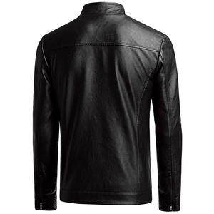 High Quality <b>Mens</b> <b>Leather</b> <b>Jackets</b> with Stand Collar Winter Fashion Custom Logo New Arrival OEMODM Service <b>jacket</b> for <b>men</b> - Product Image 2