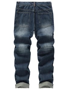 Jeans de Mezclilla para Hombre, Corte Recto, Lavado a la Piedra, Cintura Media, Corte Regular, Estilo Casual de Algodón, para Otoño - Product Image 1