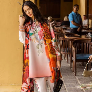 Ensemble de 3 pièces pour femmes, salwar kameez en chiffon imprimé et brodé avec dupatta - Product Image 1