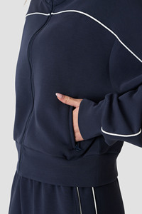Custom Logo Women Contrast Piping Zip Jacket & Jogger Women's Tracksuits Breathable Streetwear <b>Jogging</b> <b>Suits</b> Women's Sweatsuits - Product Image 5