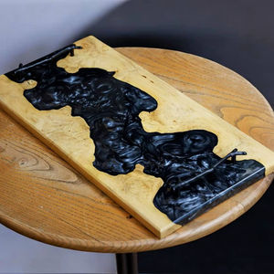 ถาดไม้และเรซิ่น อีพ็อกซี่เรซิ่น, ถาดชีสเรซิ่นอีพ็อกซี่, ของขวัญแต่งงานแบบสั่งทำพิเศษ, ของขวัญทำมือ, ของขวัญขึ้นบ้านใหม่ - Product Image 1