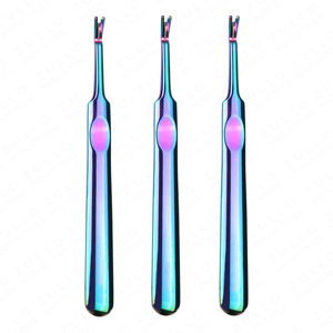 Pousse-cuticules professionnel en acier inoxydable avec revêtement en cristal arc-en-ciel OEM, outil de soin des ongles pour manucure et pédicure, éliminateur de peaux mortes - Product Image 3
