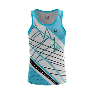 Camiseta sin mangas formal de cuello redondo para hombre, 100% poliéster, tejido, ecológica, transpirable, de secado rápido, MOQ bajo, para práctica deportiva - Product Image 2