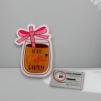 Palette magnétique pour extensions de cils, motif café glacé mignon, pour l'été, pour artistes en cils, support acrylique personnalisé pour cils, forme papillon ovale