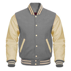 Chaqueta Varsity de Béisbol de Manga Larga Multicolor, Personalizada, con Mangas de Cuero y Forro Polar, Estilo Urbano, Bordado Chenille, para Hombre - Product Image 3