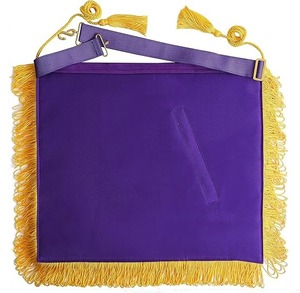 Tablier de Maître Royal et de Maîtres de prestige, conforme aux réglementations anglaises - Violet avec franges dorées - Product Image 4