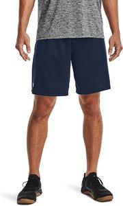 Shorts décontractés pour hommes en polyester tricoté, couleur bleu marine unie, taille mi-haute, respirants, avec taille élastique, style Bermuda - Product Image 4