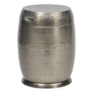 Taburete de Tambor de Hierro Reciclado Hecho a Mano con Acabado Antiguo, Taburete Metálico con Detalles Vintage, Mesa Auxiliar para Uso en Interiores y Exteriores al Precio Más Bajo - Product Image 2