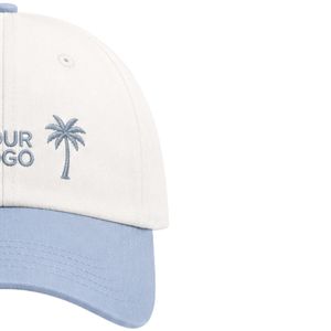 Gorra de Béisbol Bordada Personalizada en Blanco y Azul Bebé con Logotipo de Palmera, Ajustable, de Algodón, Unisex, OEM, ODM, Venta al Por Mayor de Fábrica - Product Image 4