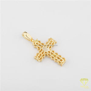 Hip Hop Symbol Pendant Necklace with Sparkling Lab grown Rhodium & Gold Plated GIA Certified Urban Fashion Jewelry - Product Image 6