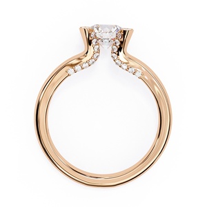 Bague en diamant de laboratoire de qualité supérieure, taille ronde 1 carat, avec pierres latérales rondes, or massif 14 carats, bijou raffiné pour cadeau. - Product Image 5