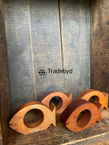 Anneaux de serviette de table en bois de designer, faits à la main, classiques, écologiques, durables, accessoires décoratifs pour table à manger Tradebyd - Product Image 3